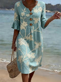 Vestito casual da donna con stampa floreale.