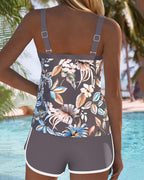 Tankini Scollo a U Senza Maniche Stampato