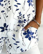Camicia a maniche corte stampata con colletto