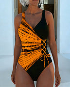 Costume Intero Color Block A Pois