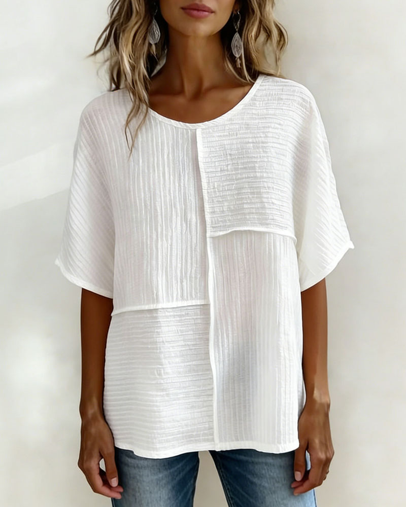 Maglia verticale testurizzata a patchwork, taglio morbido