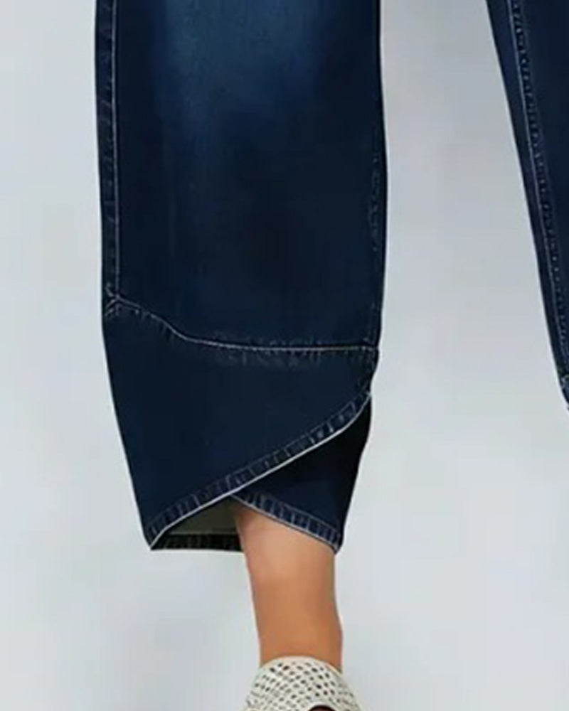 Pantalone in denim patchwork casual
