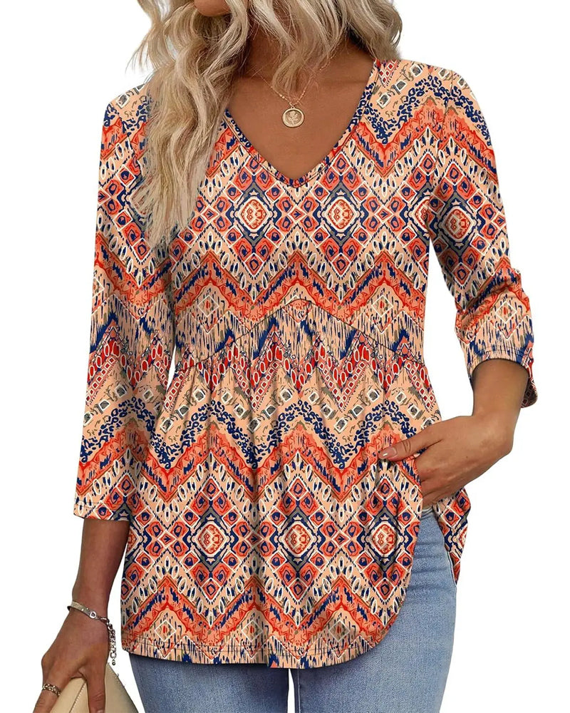 Blusa ampia a tre quarti casual