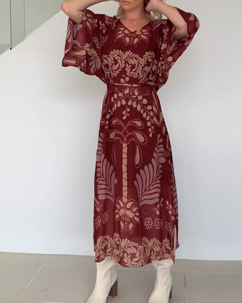 Abito boho con scollo a V ampio