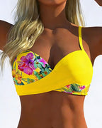 Bikini Bralette Stile con Stampa a Contrasto