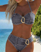 Bikini Due Pezzi con Bretelline e Fibbia Metallica