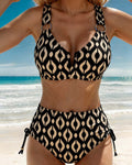Bikini Geometrico con Stampa Vintage