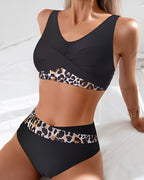 Bikini Leopard Sportivo Scollo a V