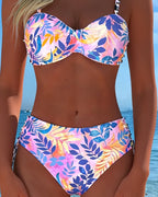 Bikini Bralette Stampa Foglie