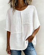 Maglia verticale testurizzata a patchwork, taglio morbido