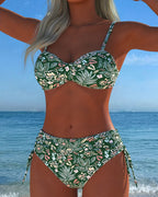 Bikini floreale-Separato perizoma