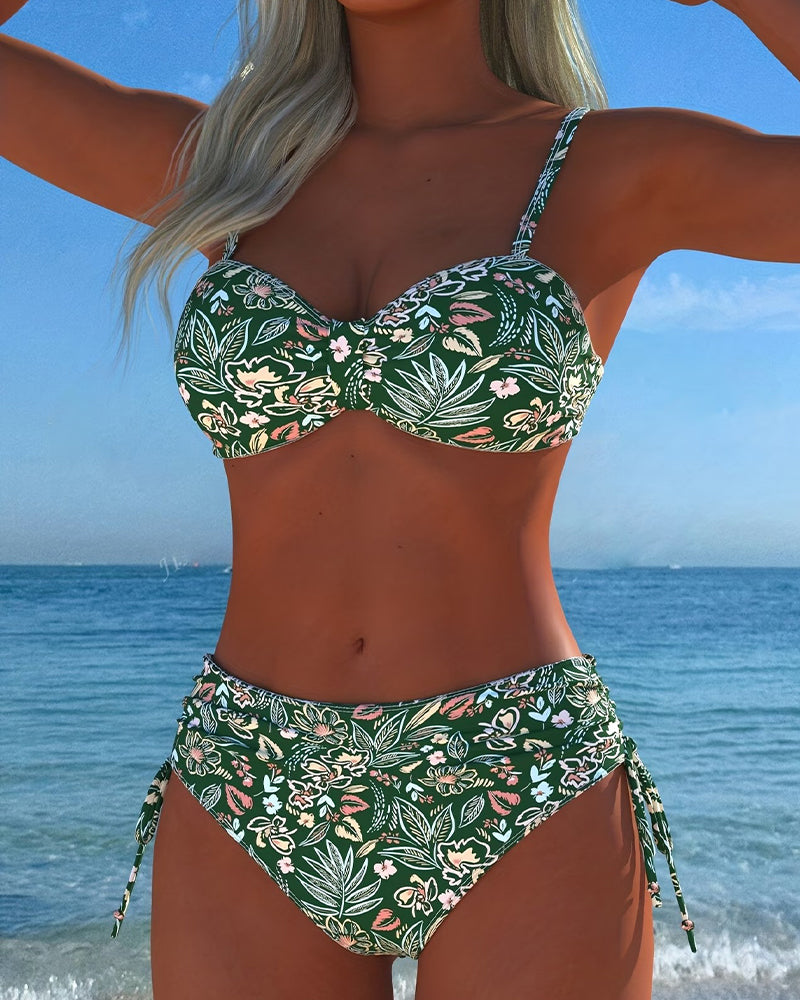 Bikini floreale-Separato perizoma