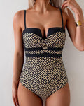 Costume da Bagno Trendy Stampato con Scollo all'Americana