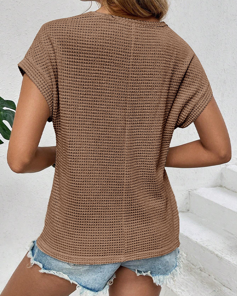 T-shirt Raglan in Maglia Traforata Traspirante