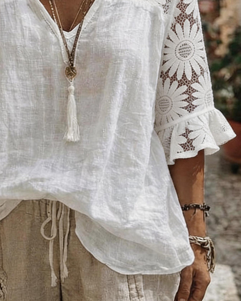 Camicetta Margherita Pizzo Patchwork