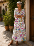 Antonietta | Abito Midi Morbido con Elegante Fantasia Floreale Multicolore