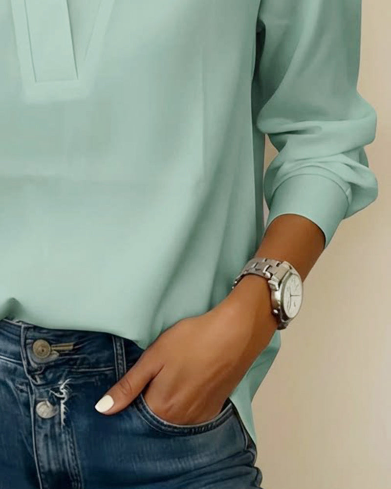 Top A V-Neck E Maniche Tre Quarti