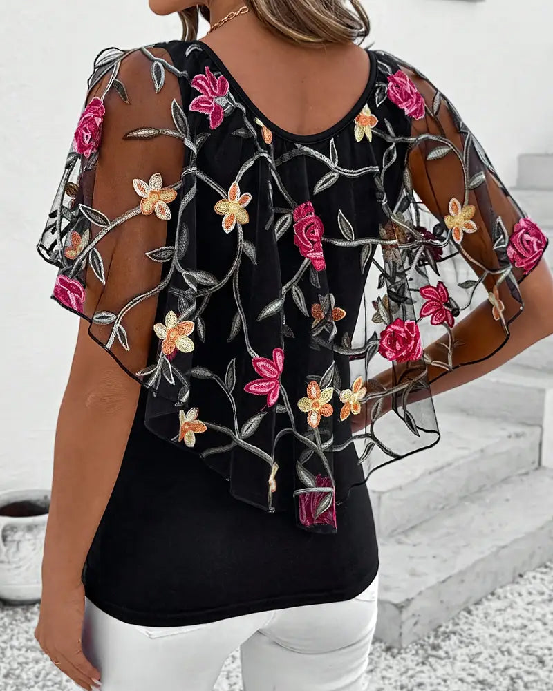 Blusa Ricamata Maglia Robusta