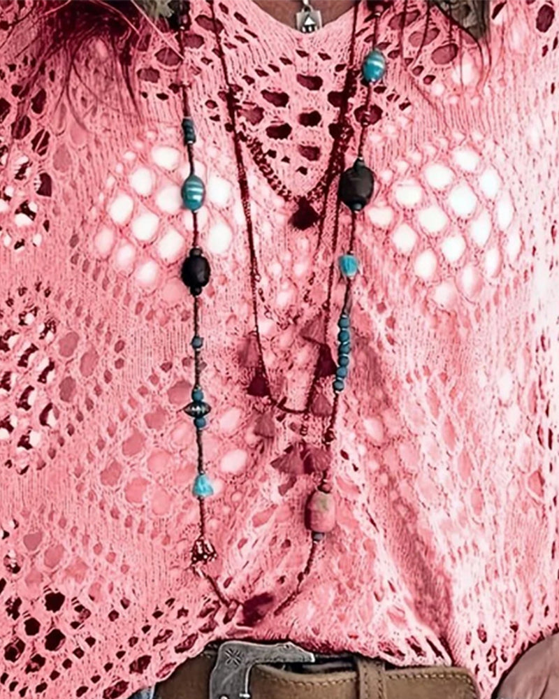 Maglia Fantasia Rombi Traforati Ampia
