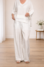 Completo in cotone e lino, comodo ed elegante