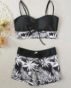 Bikini a vita alta Boyleg stampato