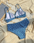 Bikini sexy con bretelline a triangolo stampato
