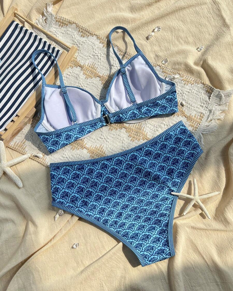 Bikini sexy con bretelline a triangolo stampato