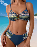 Bikini Due Pezzi Stile Vacanze Sexy con Stampa