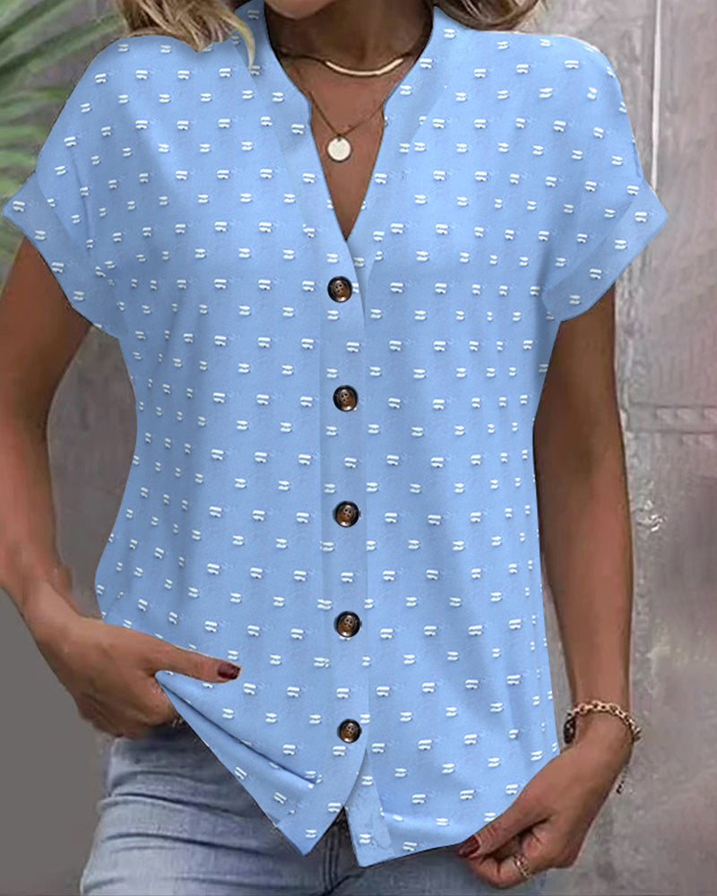 Camicetta blu con spalle scese