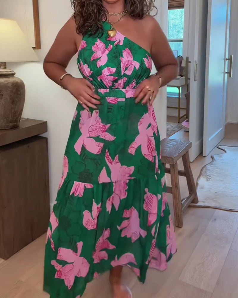 Costume da bagno intero a portafoglio con blocchi di colore a fiori