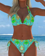 Bikini Colorato con Stampa all'Americana