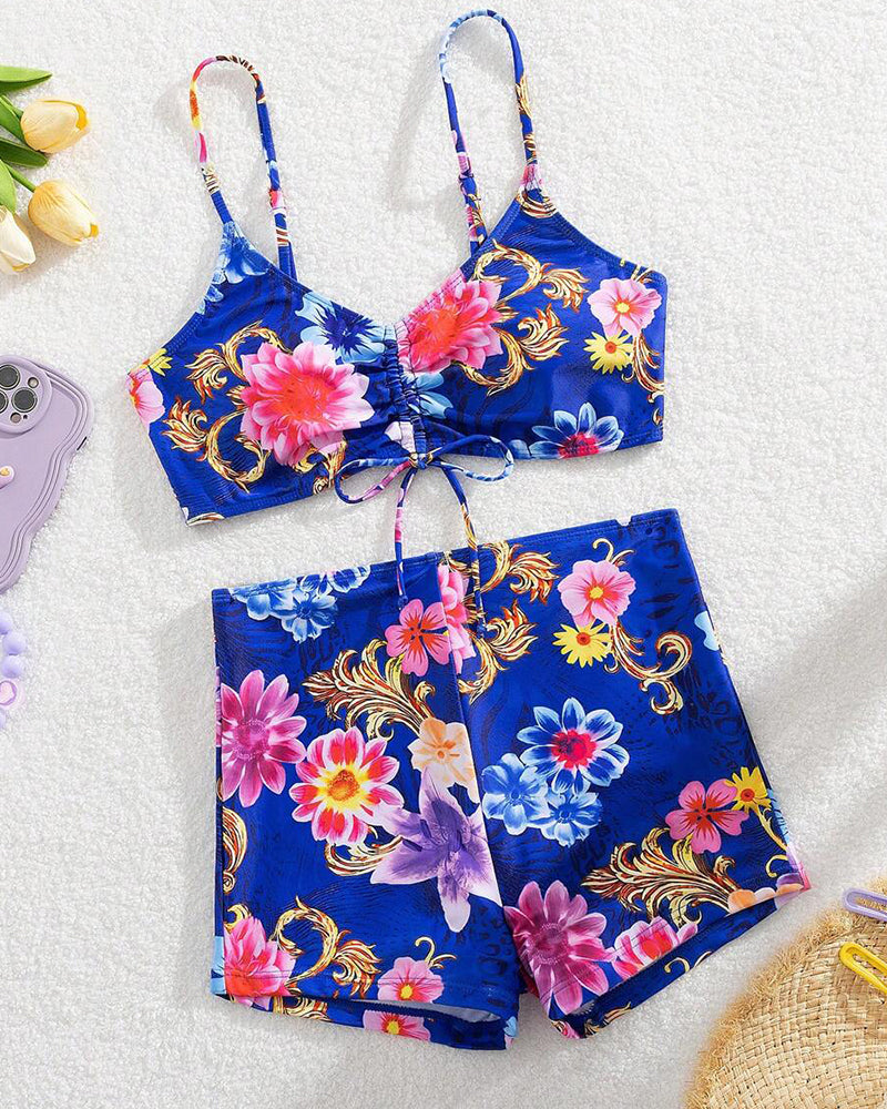 Bikini due pezzi con stampa floreale