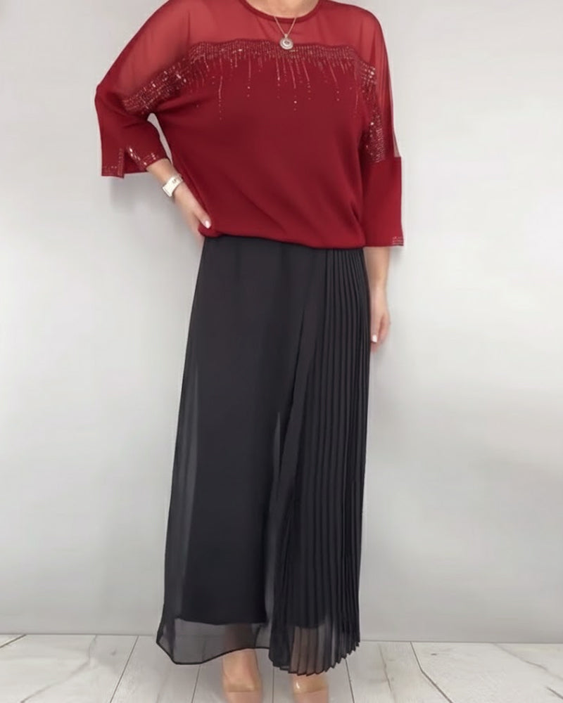 Blusa in maglia a trama larga e vestibilità ampia