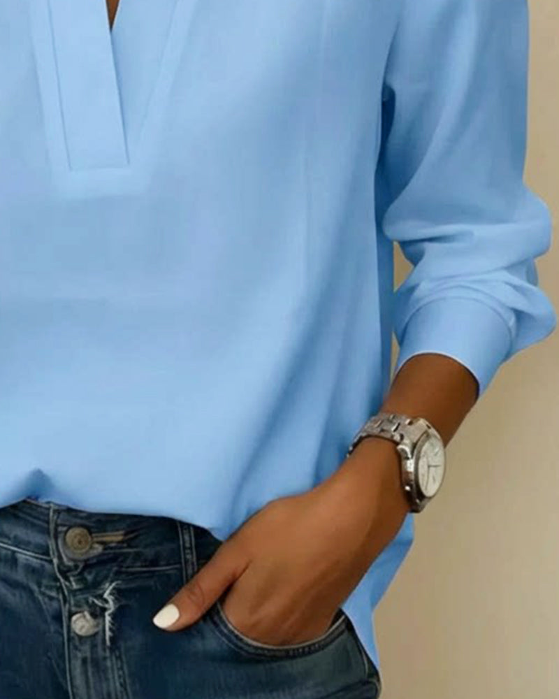 Top A V-Neck E Maniche Tre Quarti