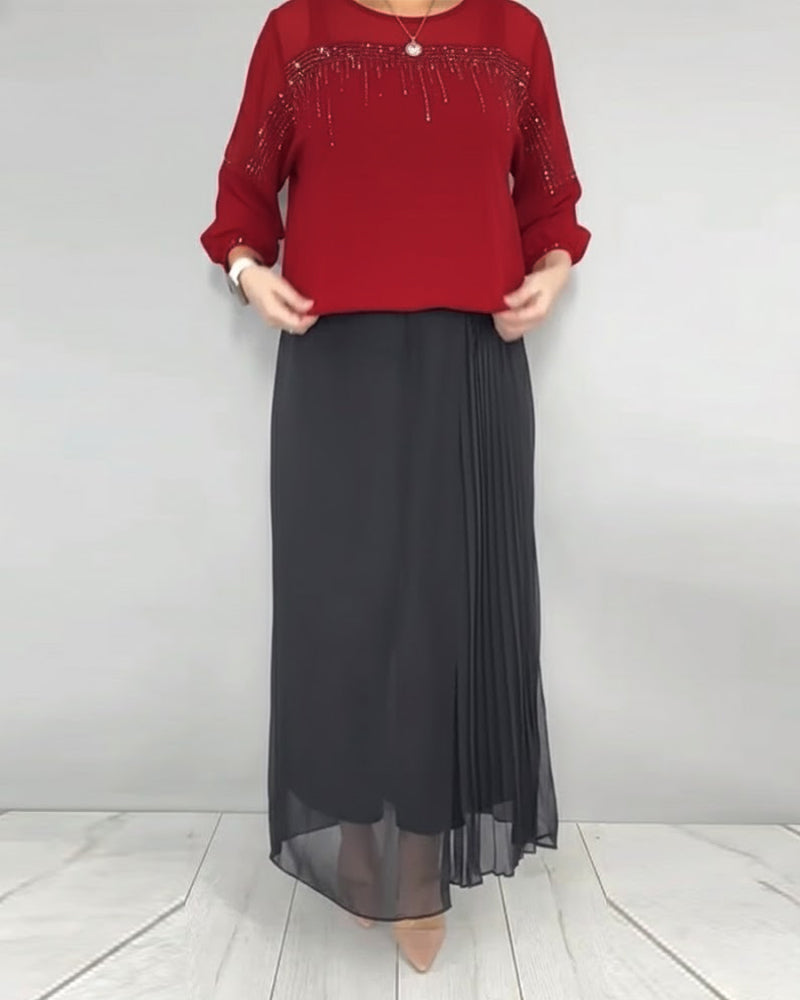 Blusa in maglia a trama larga e vestibilità ampia