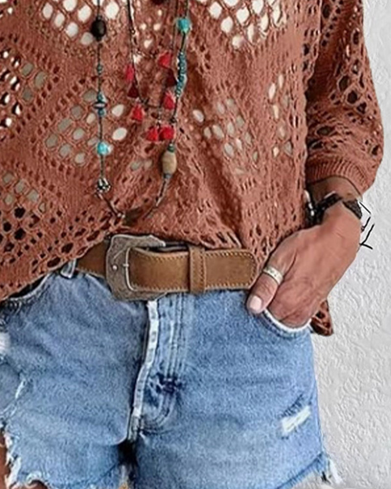 Maglia Fantasia Rombi Traforati Ampia