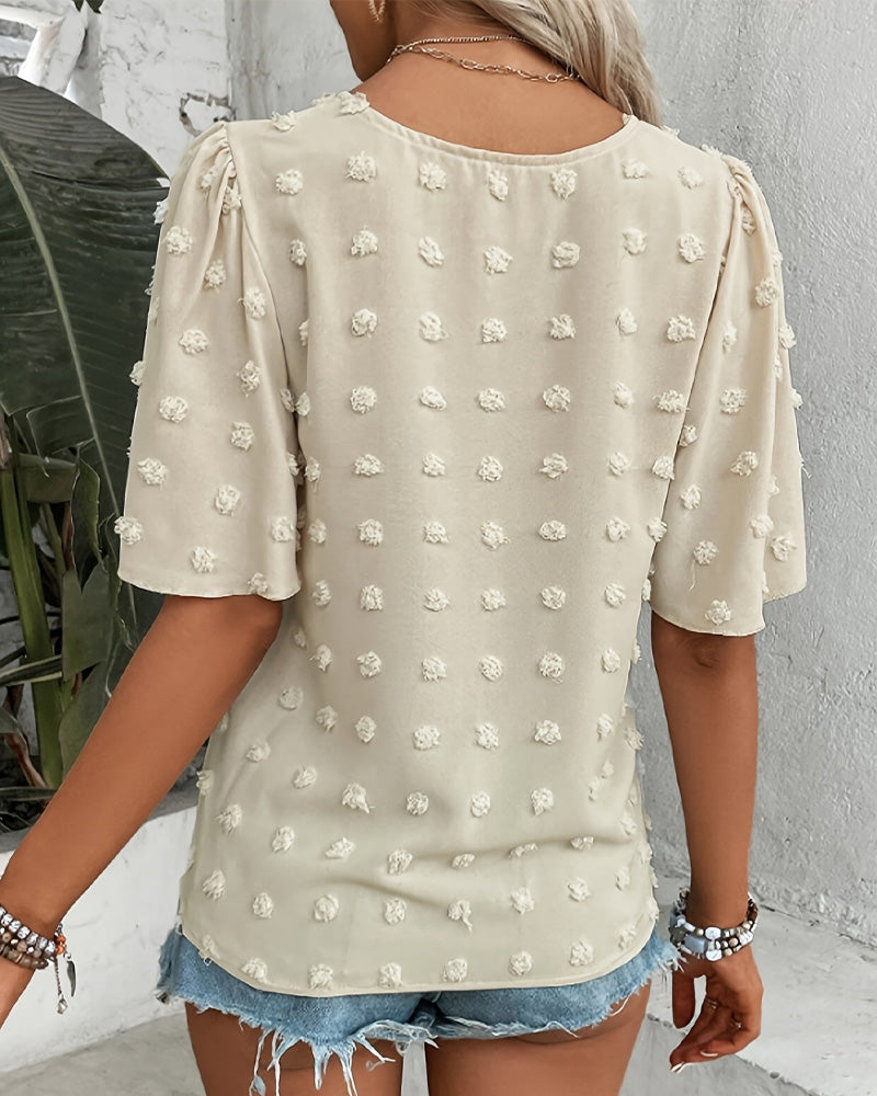 Camicetta Jacquard Assemblé Maniche a Volant