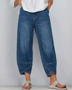 Pantalone in denim patchwork casual