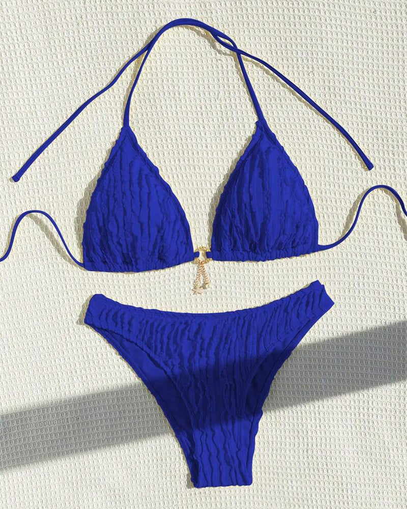 Bikini sexy tinta unita due pezzi triangolo