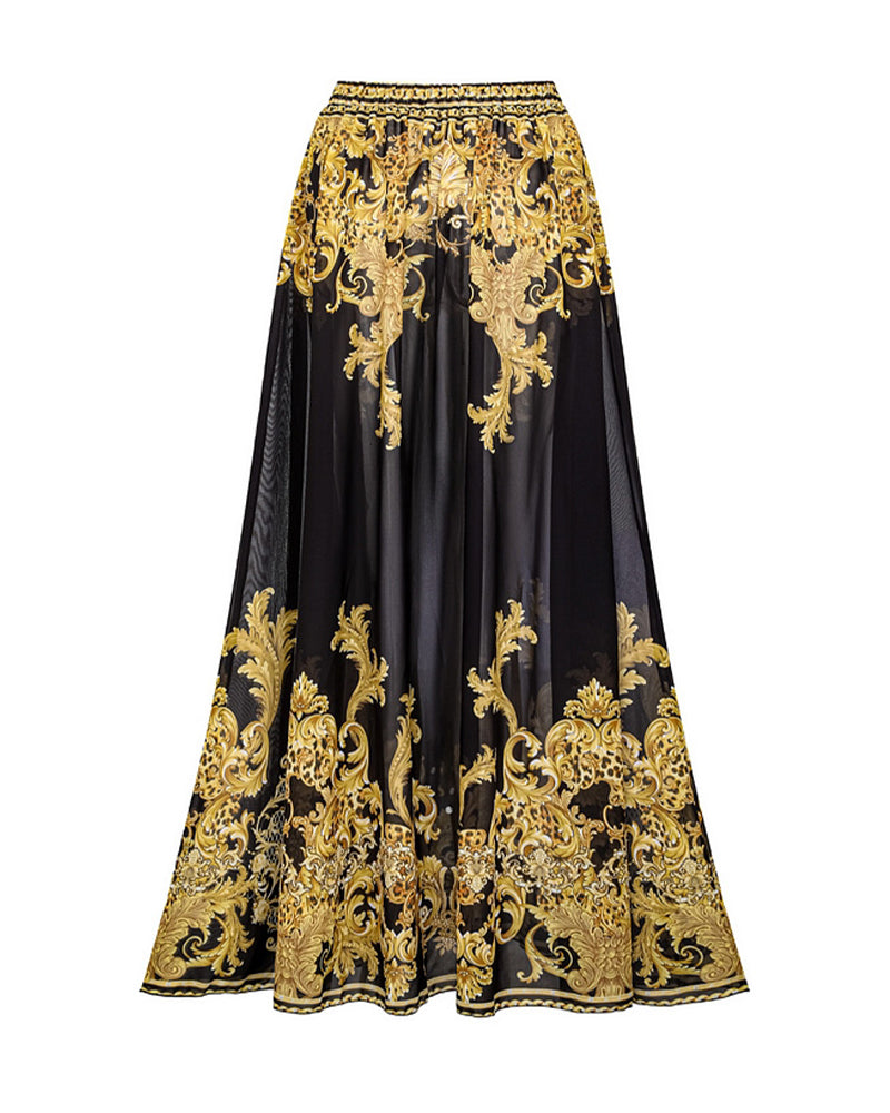 Costume da bagno vintage a rete stampato protezione solare