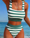 Bikini Cami Rayé Due Pezzi Color Block