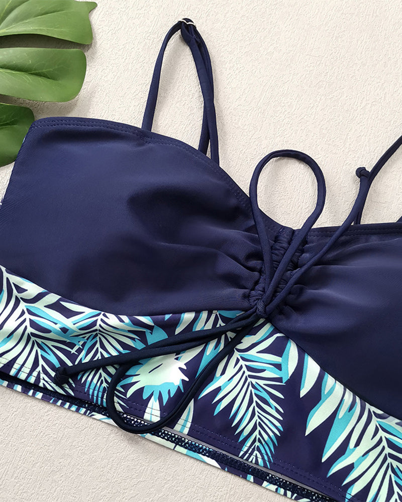 Bikini a vita alta Boyleg stampato