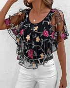 Blusa Ricamata Maglia Robusta