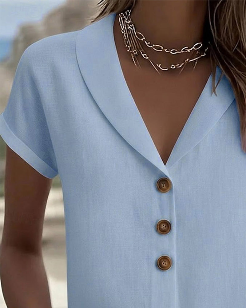 Camicia abbottonata con colletto e maniche corte