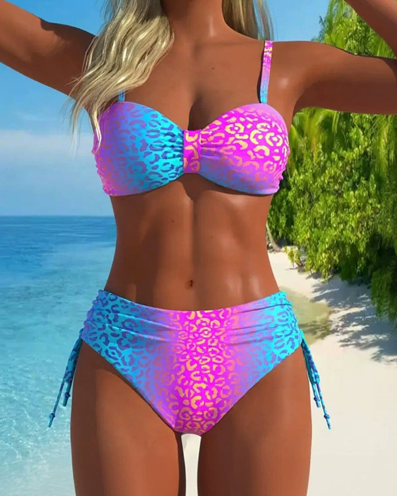 Bikini sexy con stampa leopardata sfumata