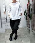 100% cotone Camicetta con colletto largo tinta unita casual