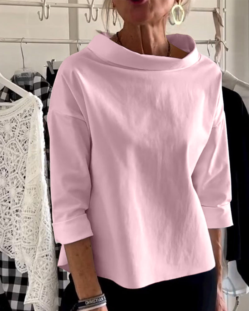 Camicetta Casual Revers Tinta Unita