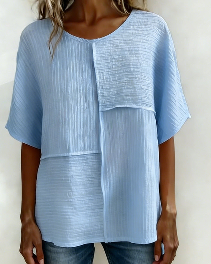 Maglia verticale testurizzata a patchwork, taglio morbido