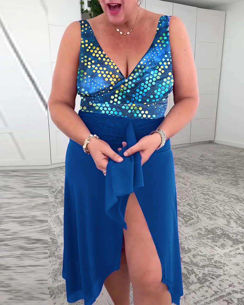 Costume Da Bagno Intero Stampato A Pois
