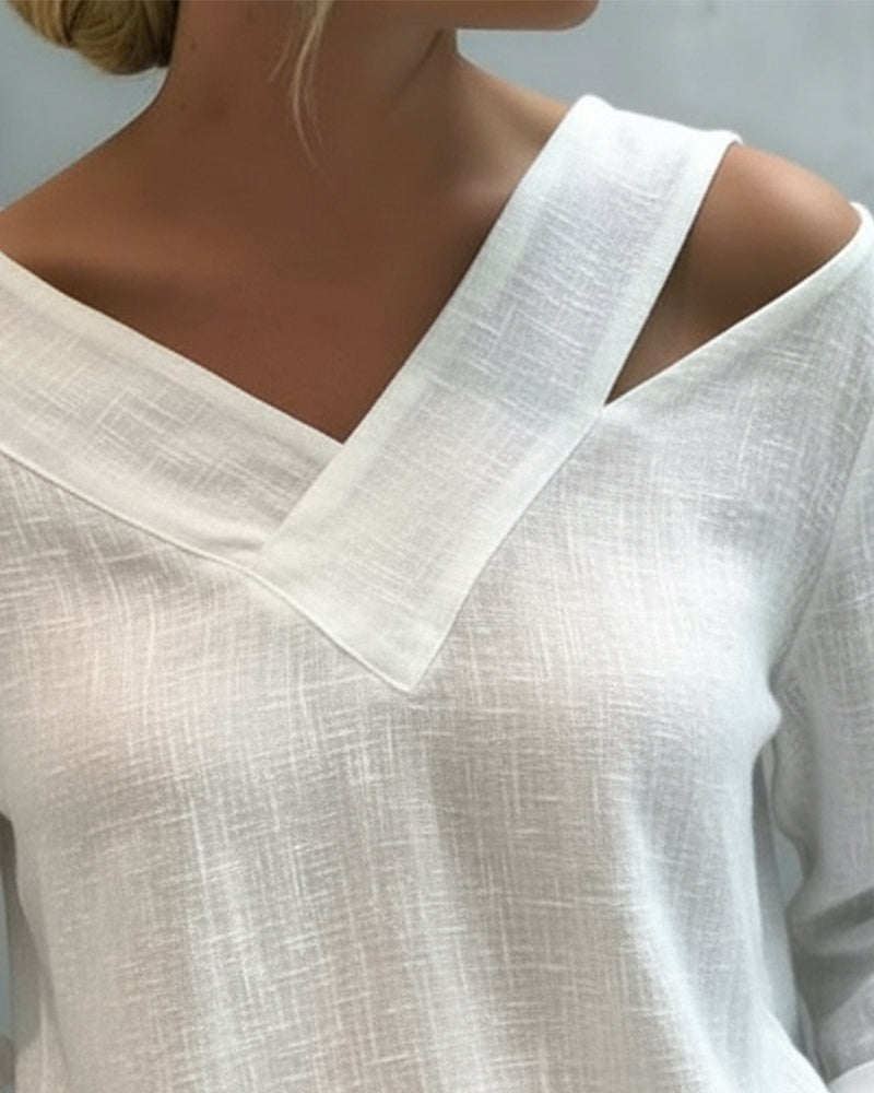 Top Elegante Scollo a V Spalle Scoperte